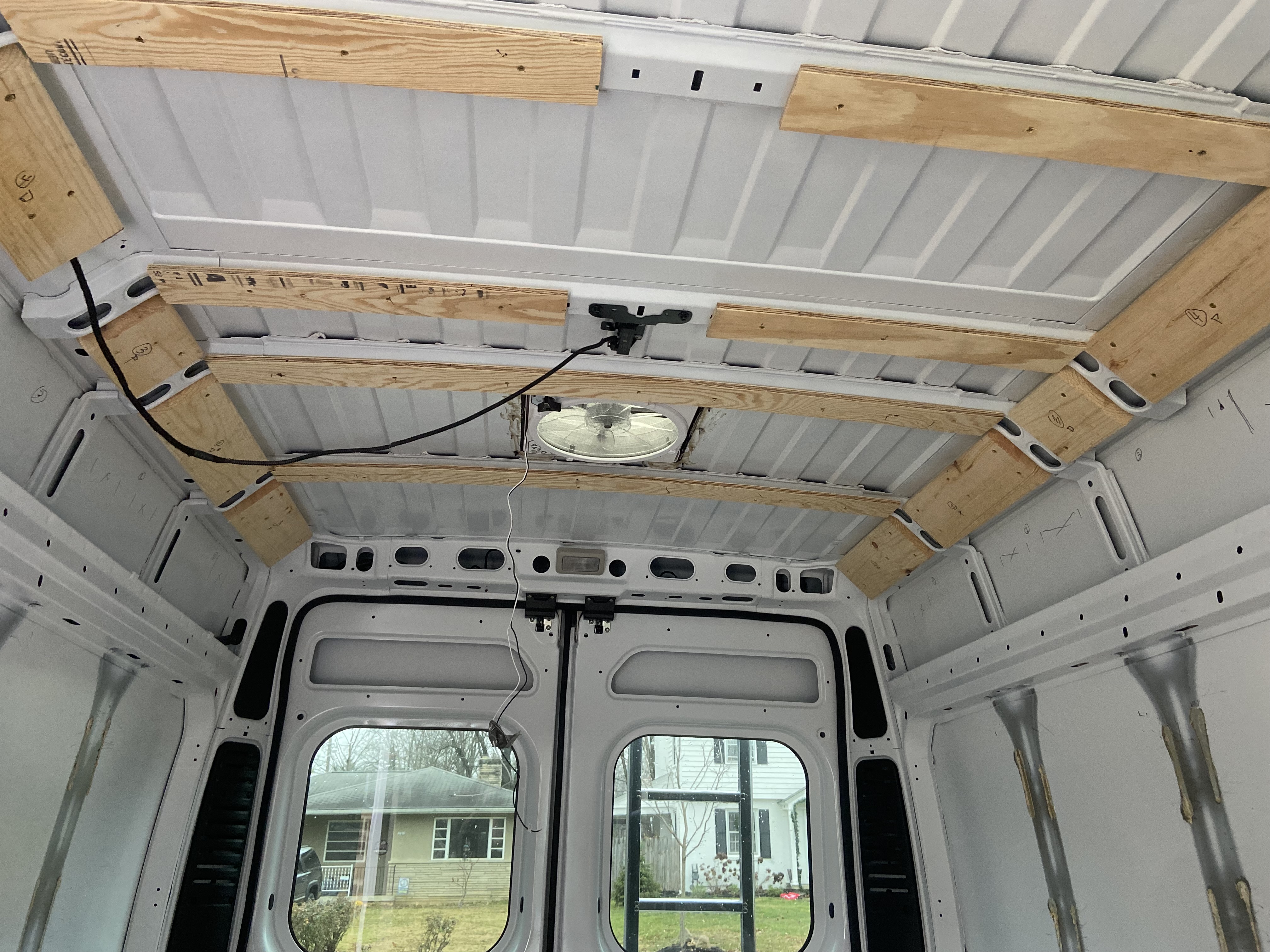 Photo of roof framing.