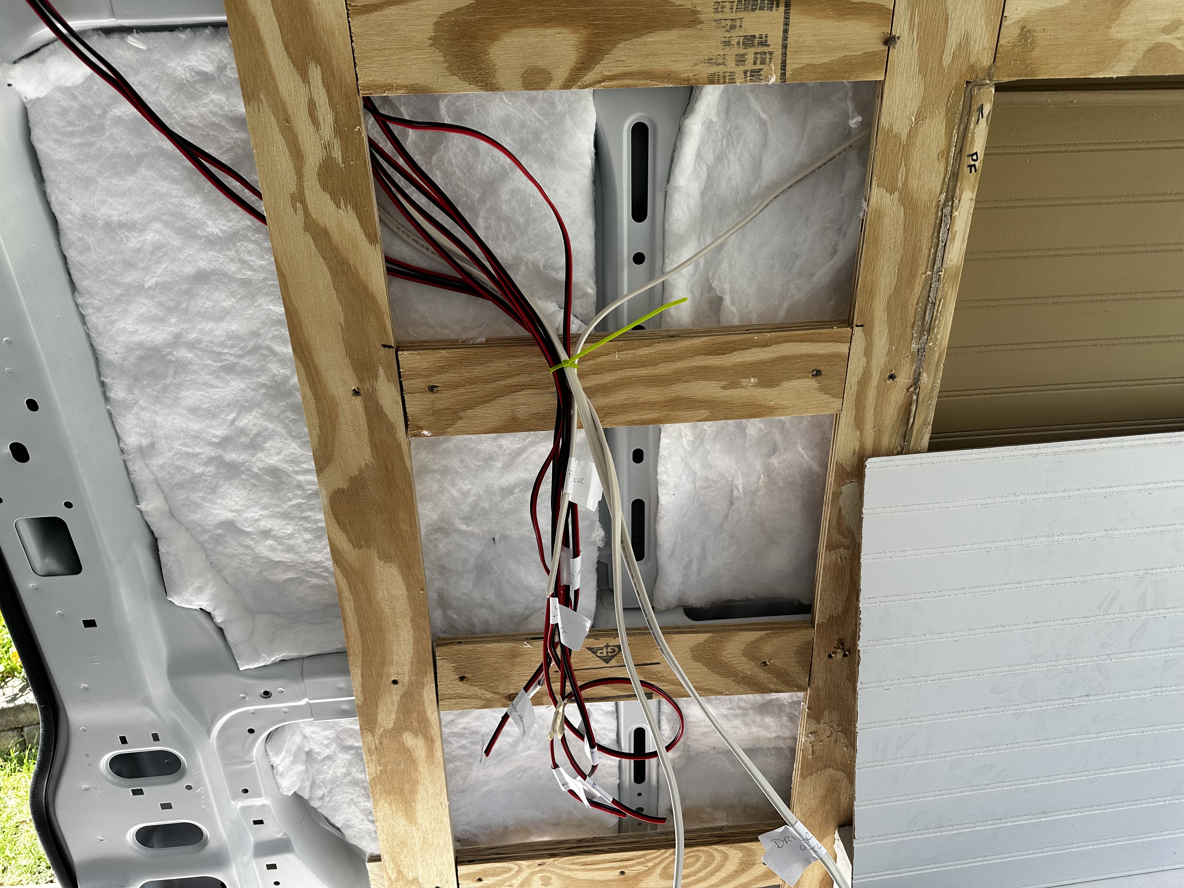 Photo of roof framing.