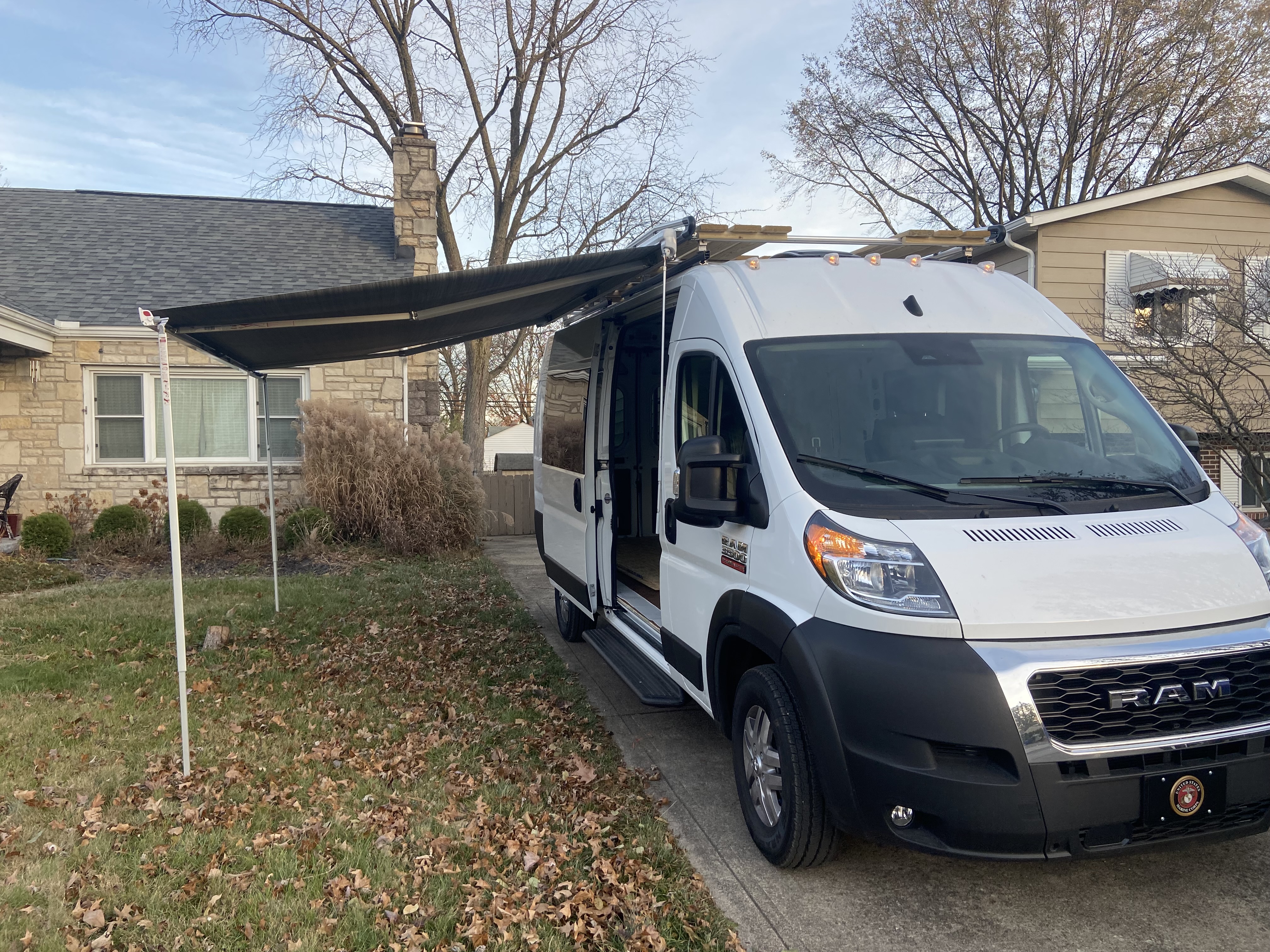 Photo of awning fully extended.