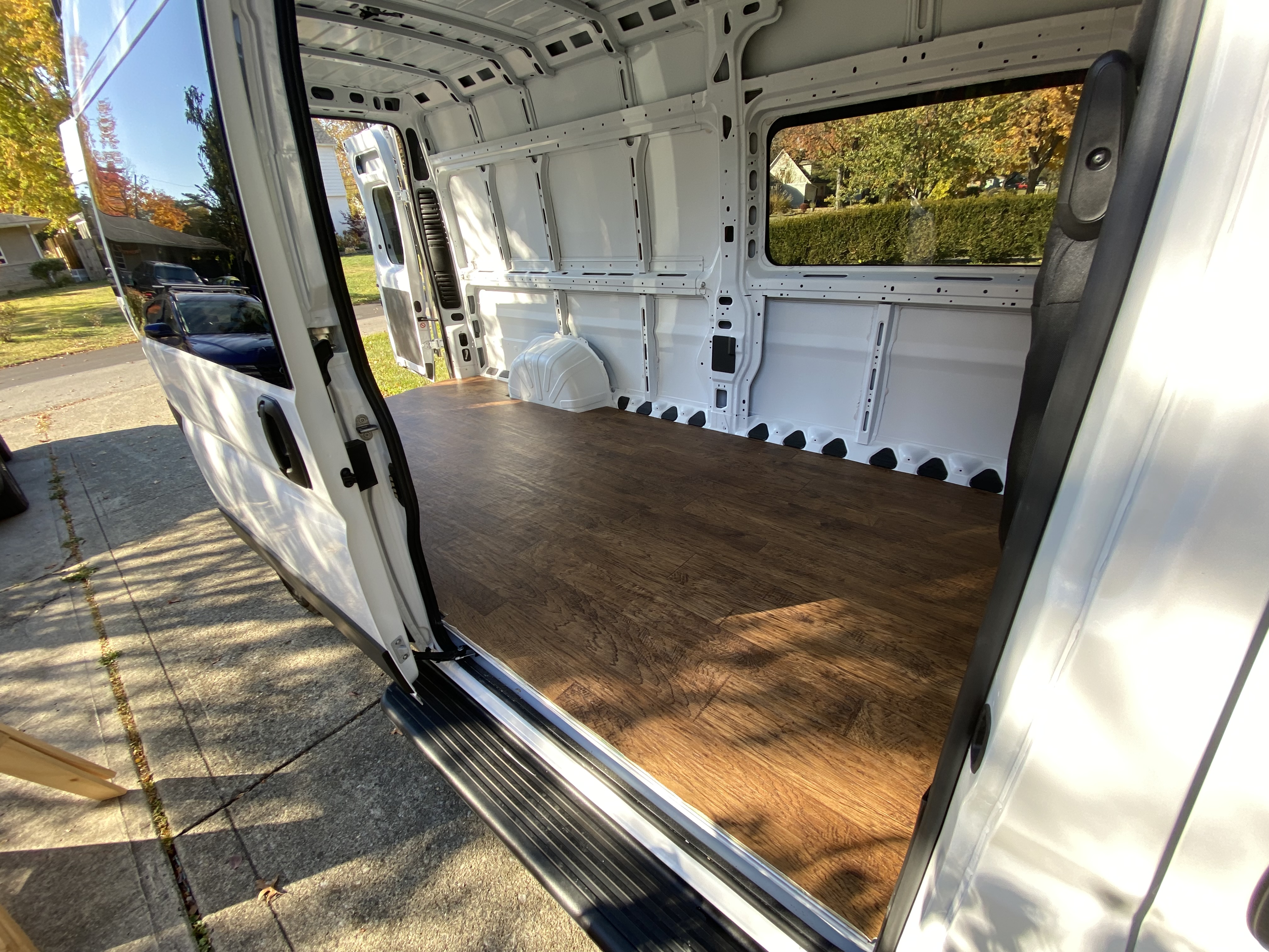Photo of installed vinyl flooring.